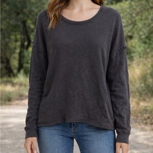 Gray Raw Seam Pullover